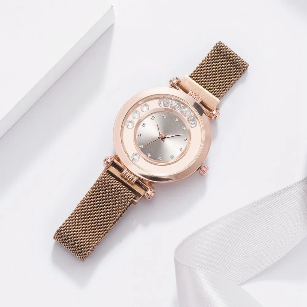 Женские с магнитом и пряжкой, часы со стразами, роскошные женские кварцевые часы из нержавеющей стали, Relogio Feminino, Прямая поставка