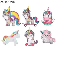 zotoone unicorn patch stickers iron on patches for clothing patchwork diy fashion unicorns clothes for children applique