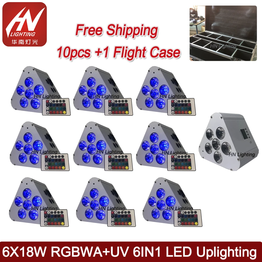 Новый 6x18 Вт RGBWA + УФ светодиодный аккумулятор и беспроводный Par can uplight пульт