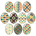 Красота узоры геометрические точки 10 шт. смешанные 13x1 8 мм18x2 5 мм30x40 мм овальные фото стекло кабошон демонстрация плоская задняя сторона