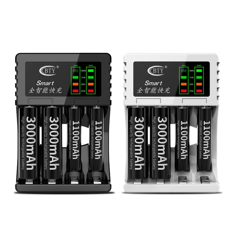 BTY 704 A3 4 слота светодиодный Батарея Зарядное устройство Smart Перезаряжаемые 2 Цвета