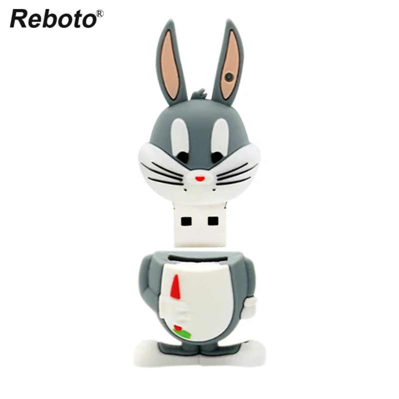 USB флеш накопитель Reboto с мультипликационным принтом мистер кролик 32 ГБ 16 2 0 64 8 4