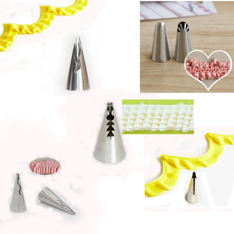 5 шт. набор бесшовных насадок из нержавеющей стали|royal icing|baking kitbaking tool set |