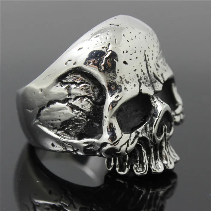 Кольцо мужское из нержавеющей стали 316L с большим черепом 1 шт.|steel spinner ring|ring steelsteel