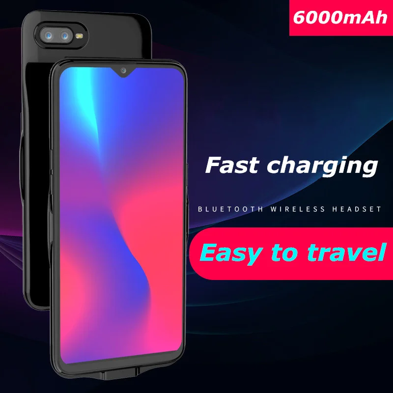 Внешний аккумулятор 6000 мАч для OPPO 15X K1 ультратонкое быстрое зарядное устройство