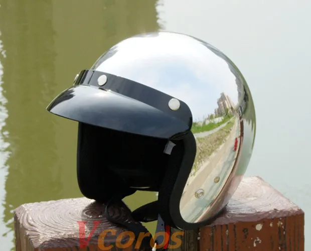 Новые персонализированные модные хромированные cascos capacete мотоциклетный шлем 3/4 с открытым лицом винтажные мотороллер шлемы