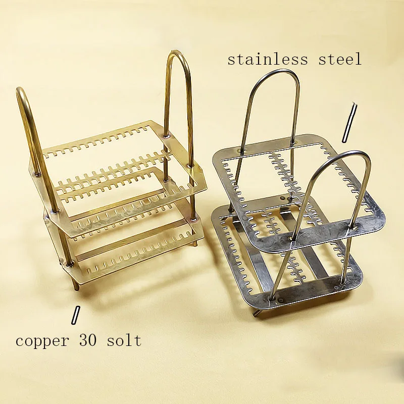 

1pc 26/30 solt Stainless Steel /copper Staining Rack For Microscope Slides Lab Spare Parts