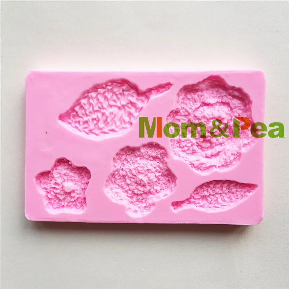 

Mom&Pea MPA1778 Knitted Flower & Leaf Shaped Silicone Mold Cake Decoration Fondant Cake 3D Mold Food Grade