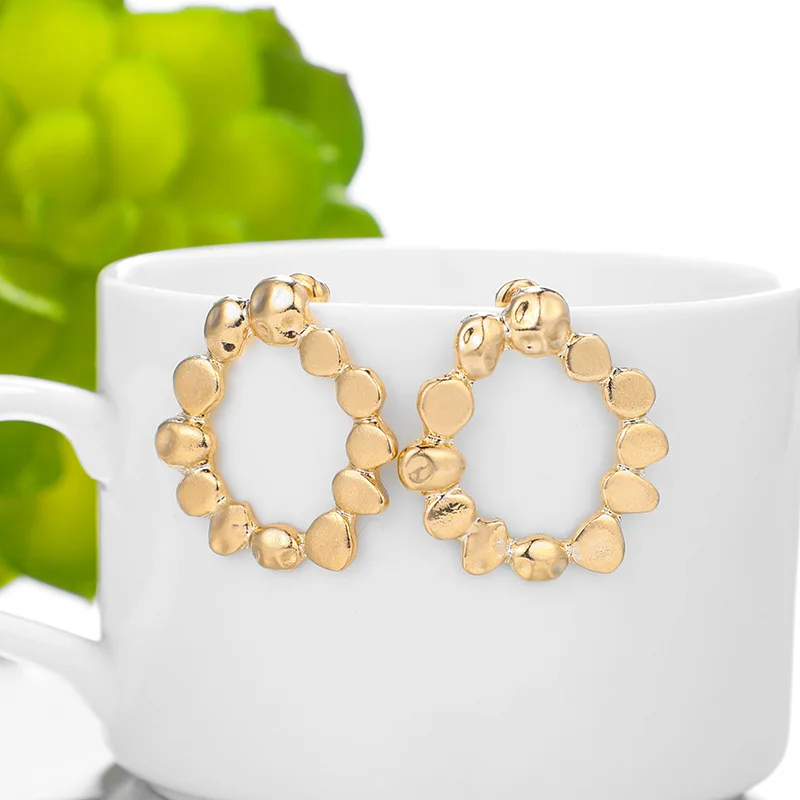 Твердые серьги-кольца неправильной формы в виде молотков нежные женские модные