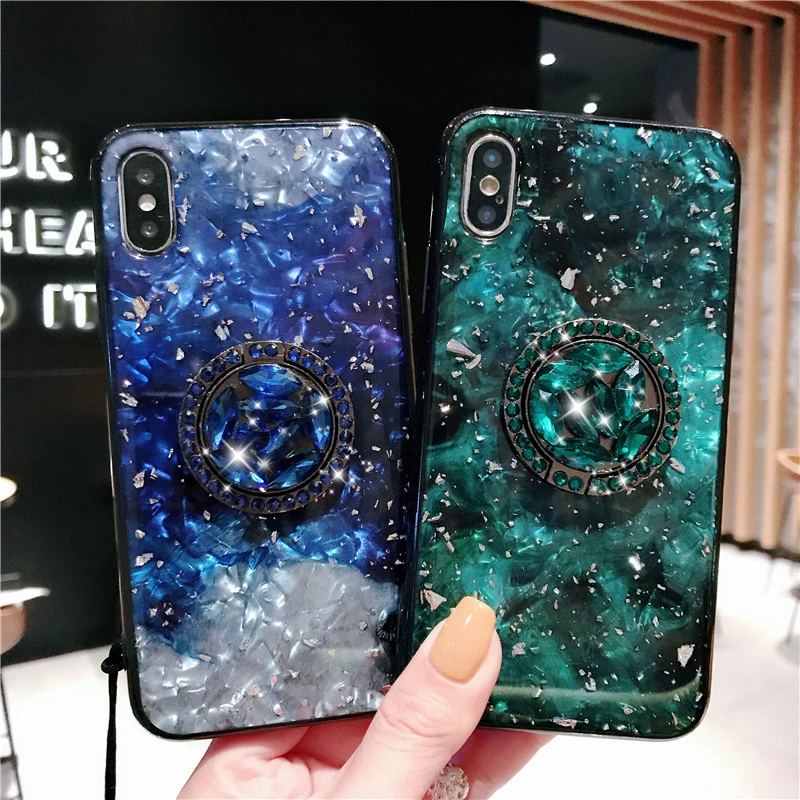 Sexy Glitter Flash Phone Case for Huawei P30 Crystal Bead String Lanyard P20 nova4 mate20pro Girls nova3e Elegant Back Cover V10 |