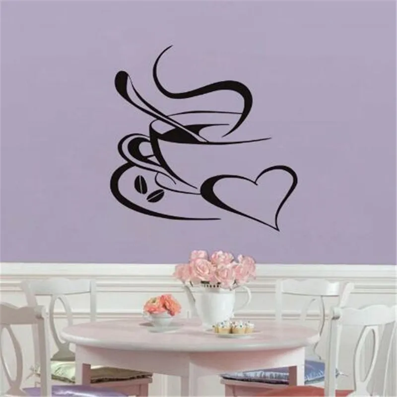 1 шт. Наклейка на стену для дома кухни ресторана кафе чая наклейка кофейную чашку