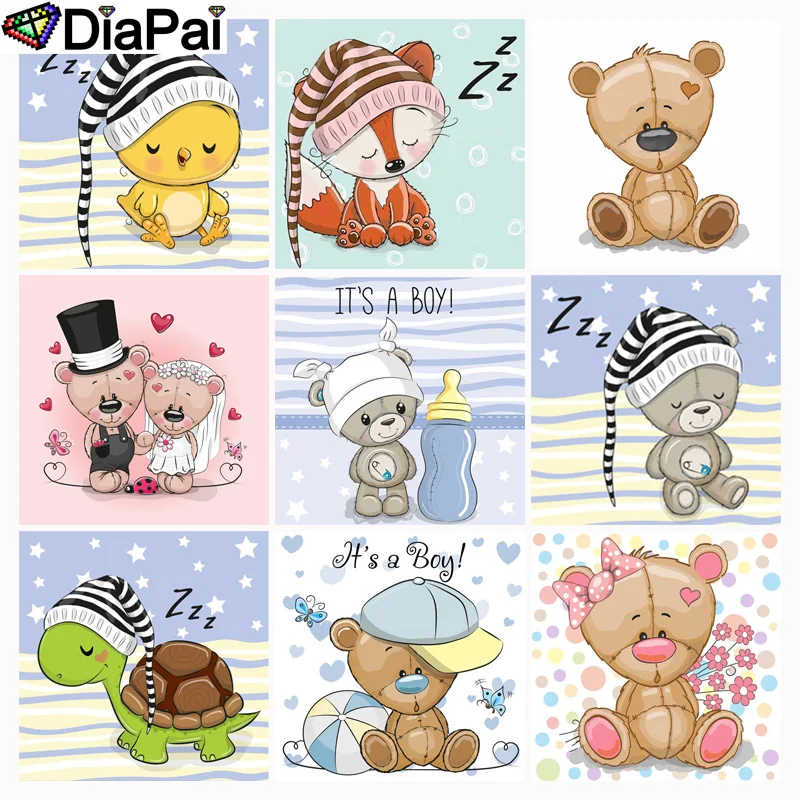 

DIAPAI 5D DIY Diamond Painting Full Square/Round Drill "Cartoon animal" 3D Embroidery Cross Stitch 5D Decor Gift