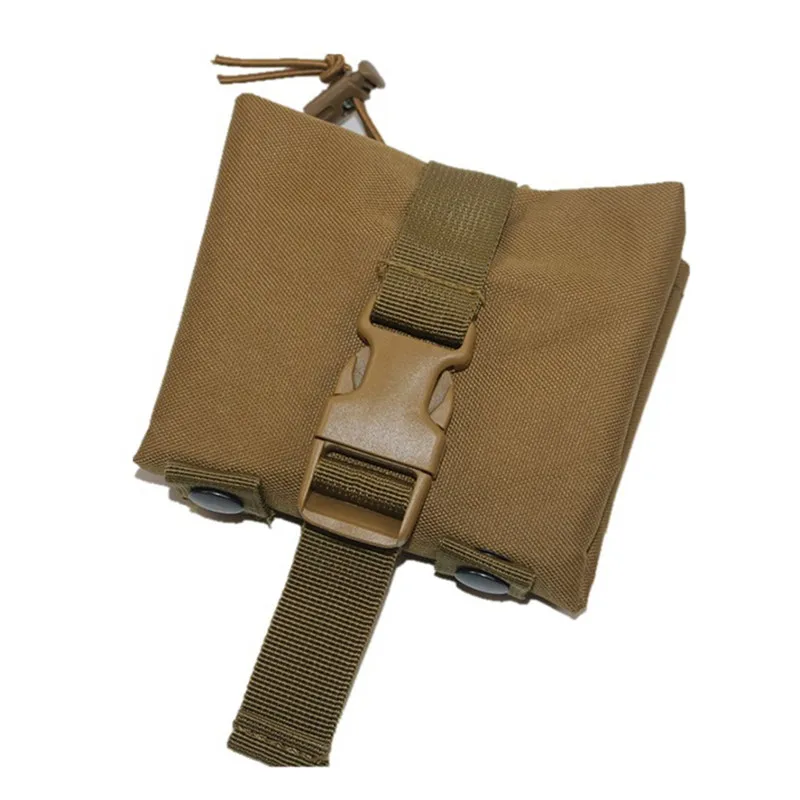 Brown Тактический Универсальный Журнал Mag Drop Dump Pouch Molle пояс охотничий страйкбол военный пистолет патроны складная сумка - Цвет: Brown