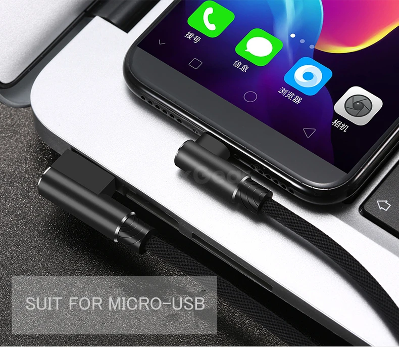 L-образный 1 м 2 м 3 м Micro USB кабель 90 градусов для быстрой зарядки и передачи данных кабель Microusb для samsung Xiaomi Android игровой провод