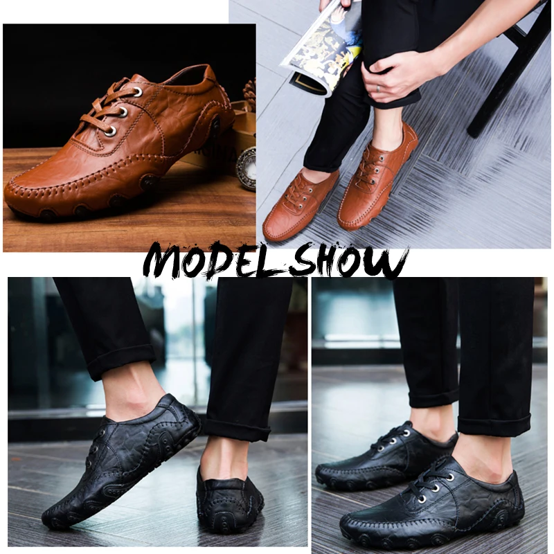 Обувь для вождения Мужские Зимние Мокасины ручной работы из натуральной кожи