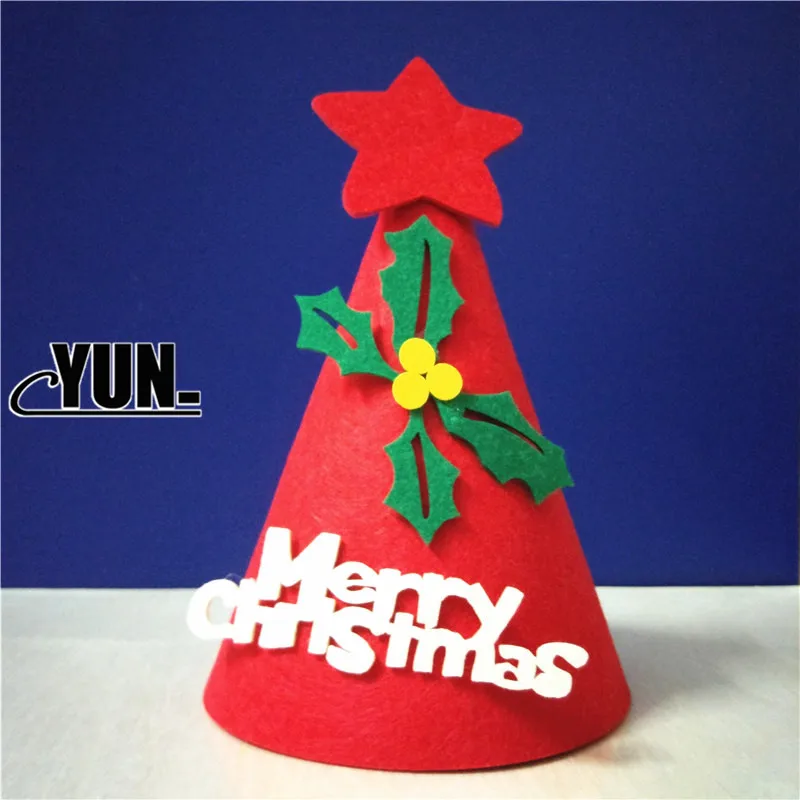 6 дюймов Нетканые Детские Рождественские шапки Рождественская семейная