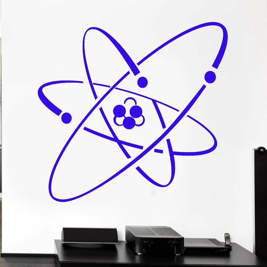 Atom Electron Science виниловая настенная наклейка s химическая ядерная физика Декор