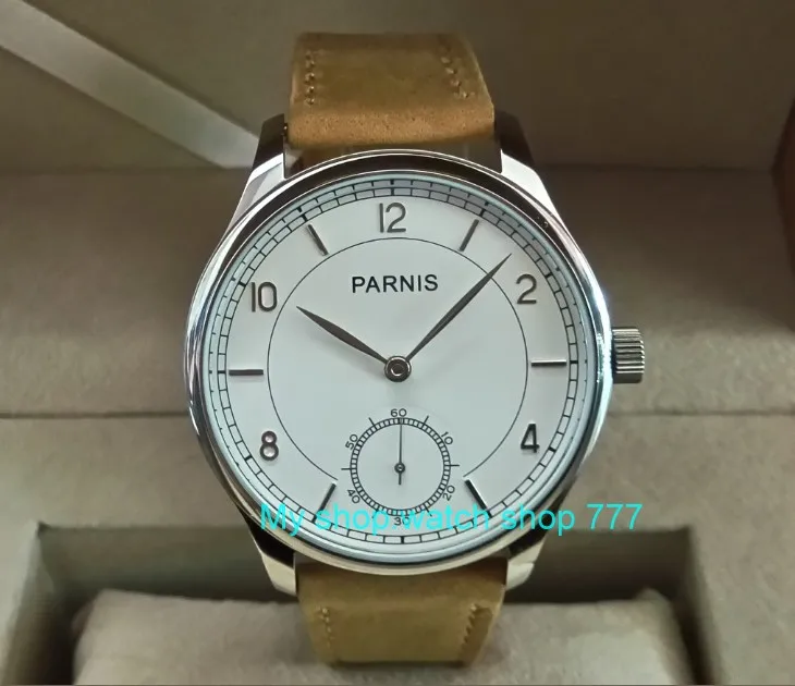 Механические часы PARNIS Pilot Asian 6498 44 мм механические мужские с белым циферблатом опт