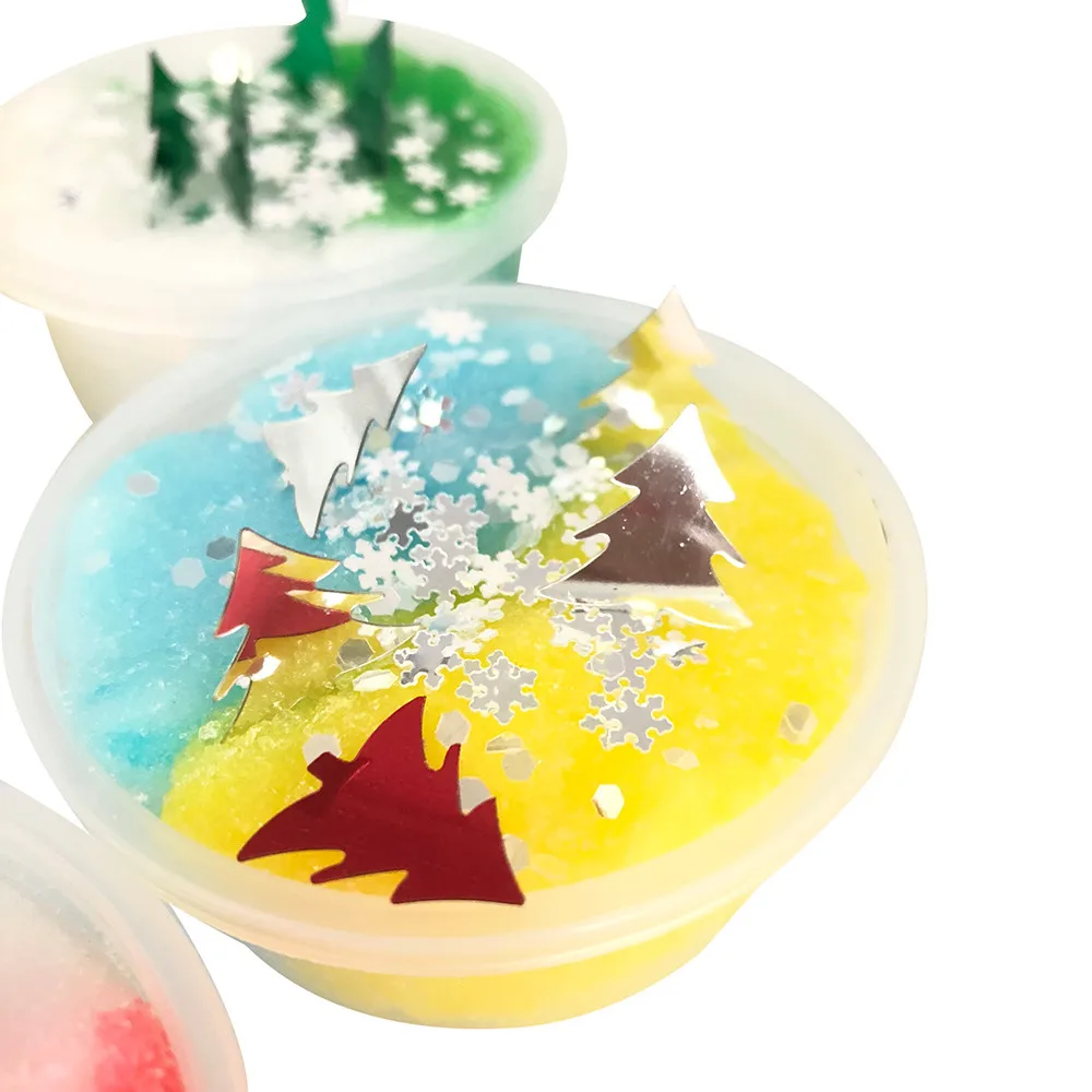 Пушистый Floam Slime Рождество DIY прозрачные слизи игрушки мягкое смешивание Tricky