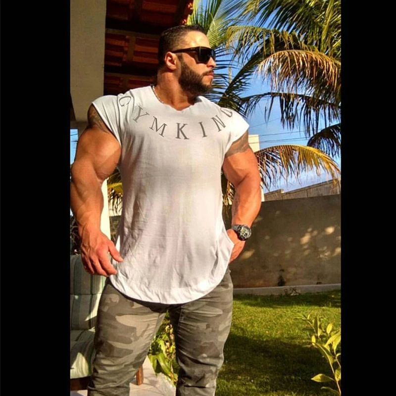 2018 новая брендовая одежда для тренажерных залов обтягивающая футболка Мужская