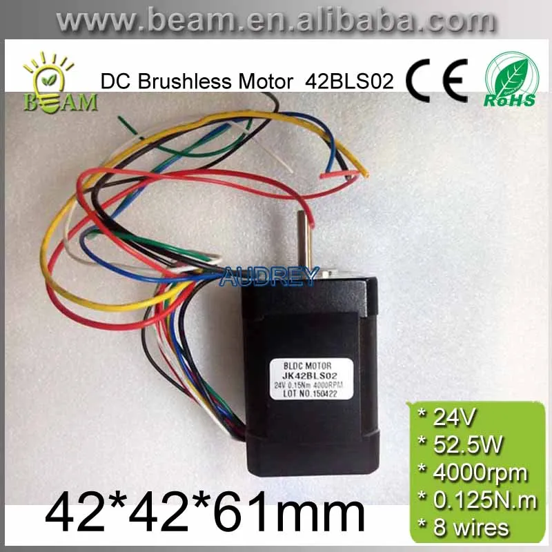 

FREE SHIPPING 0.125N.m 24V 52.5W 42mm Square Brushless dc motor with Hall Low Noise 4000rpm BLDC Motor 42BLS02