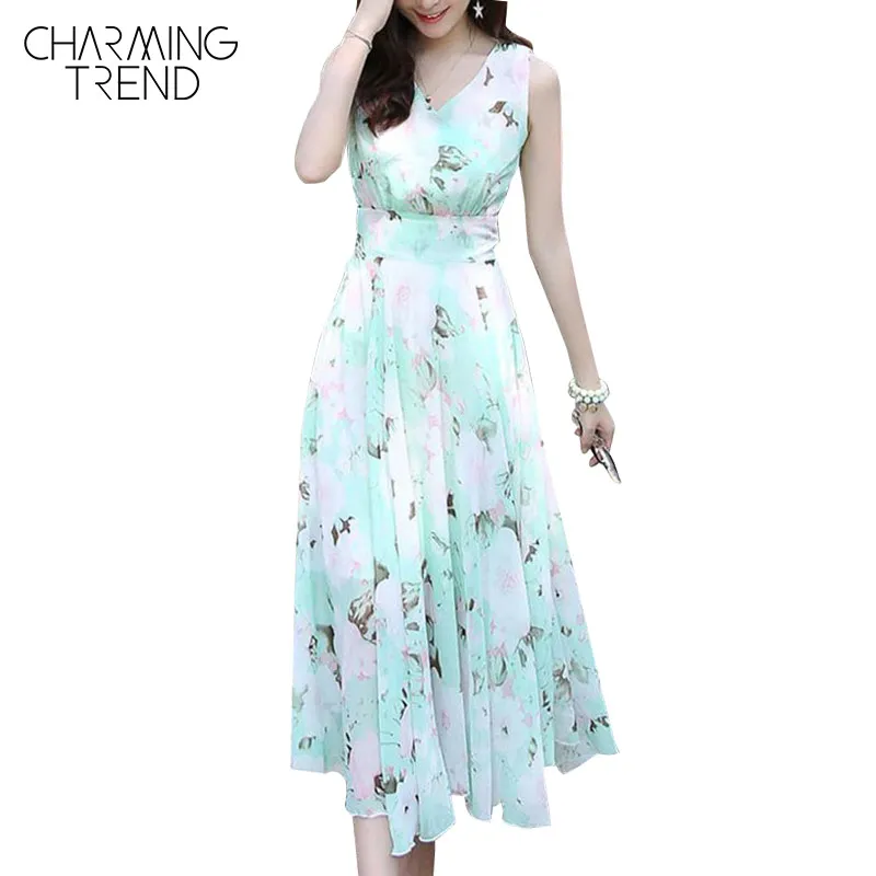 Charmingtrend элегантные платья для женщин летние женские платье макси длинное с