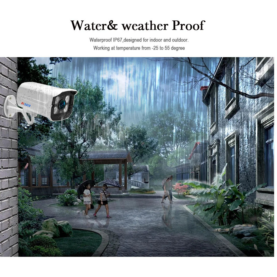 Besder H.265 SuperHD 5MP 3MP 2MP IP камера PoE 4 шт. массив светодиодов ночное видение 25 М камера наблюдения s Открытый P2P обнаружения движения