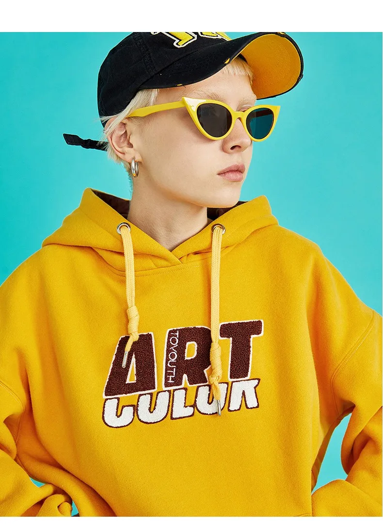 Toyouth Harajuku oversize-худи Для женщин Свободные утепленные кофты с длинными рукавами в Корейском стиле Pllovers толстовки уличная Sudadera Mujer