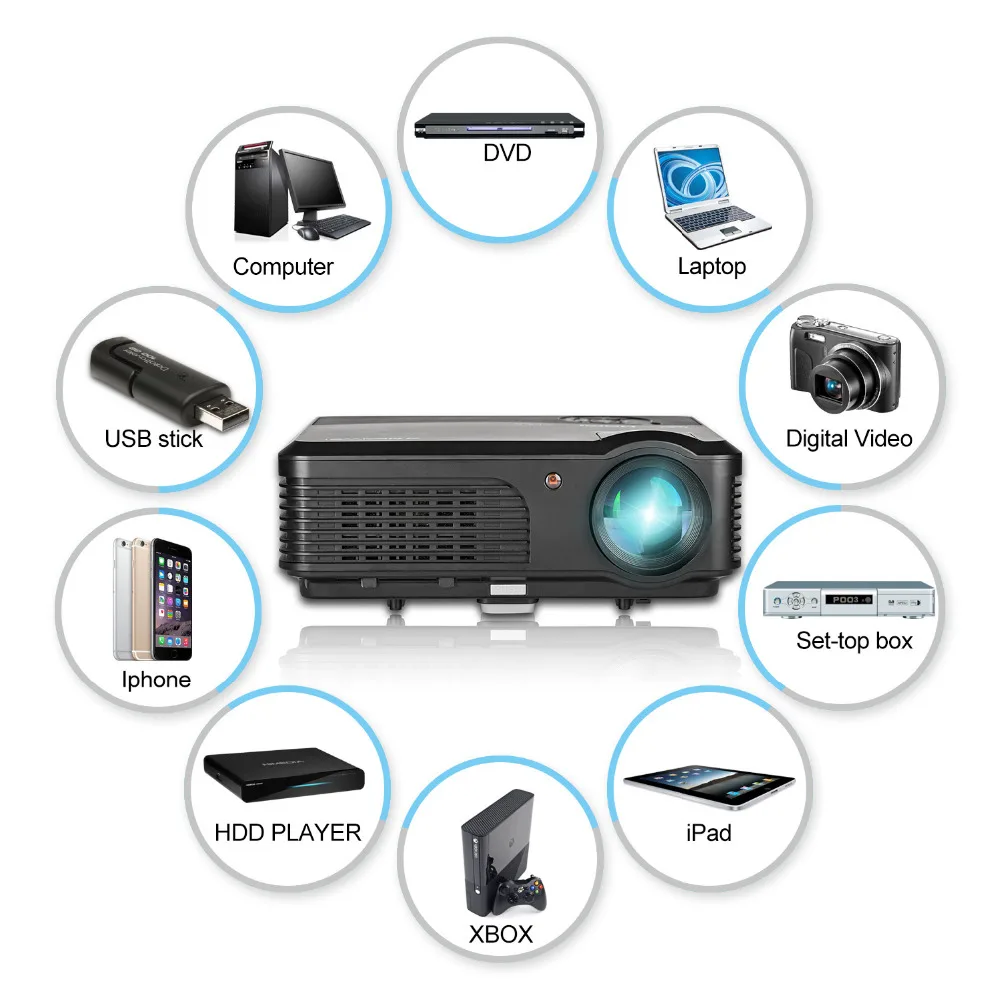 4200 люмен LCD светодиодный проектор домашний кинотеатр дворе HD Видео Movie 1280*800 HDMI VGA