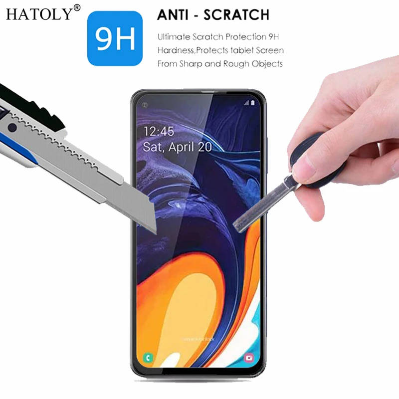 Protector de pantalla de vidrio templado para Samsung Galaxy A60, cubierta de pegamento completo, pel&iacute;cula de borde curvo 3D, A60, A606F, 2 uds.-3