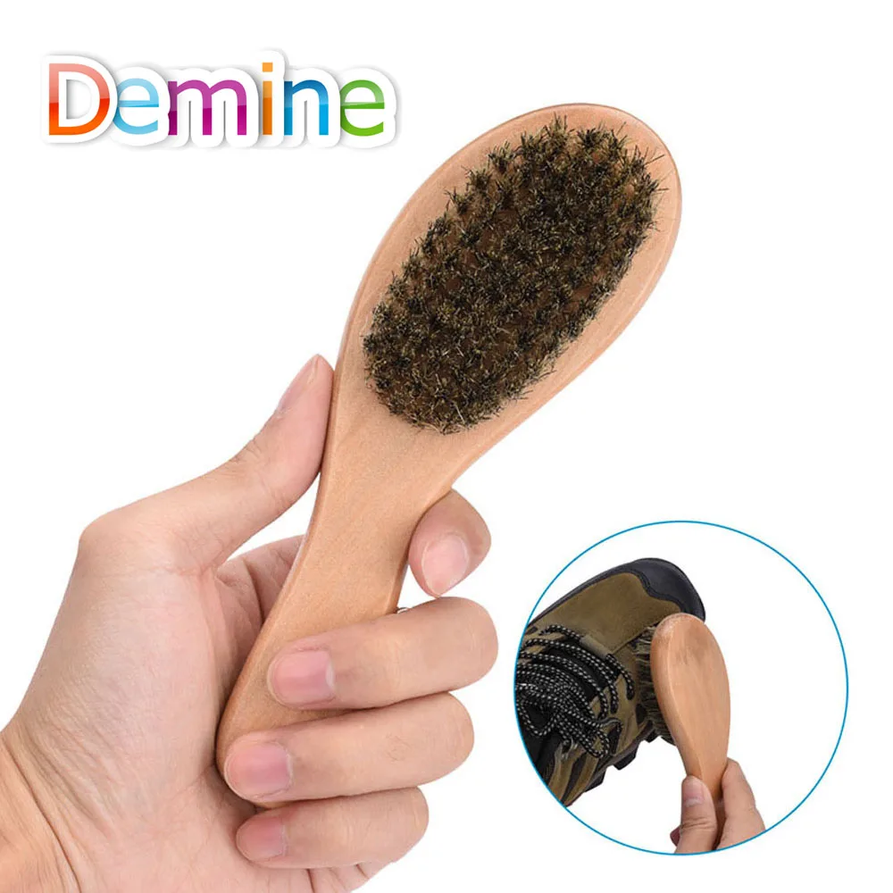 Demine щетка для обуви из конского волоса очиститель защиты кожи вамп с деревянной