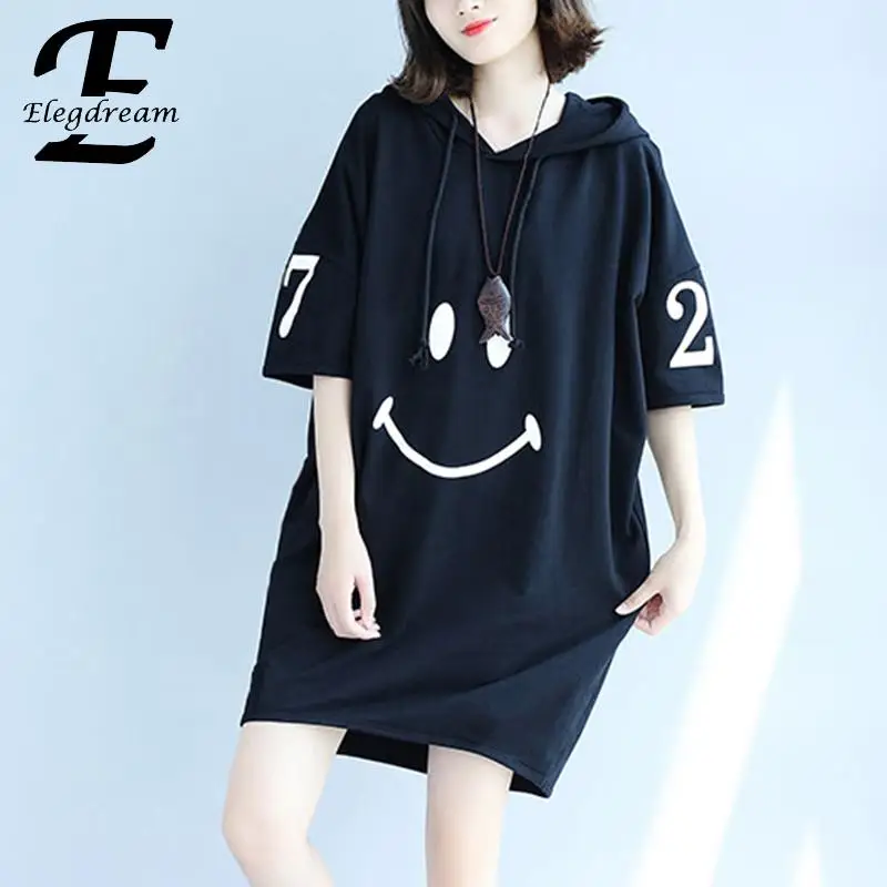 Брендовая одежда elegdream большие размеры женские туники Модная хлопковая футболка