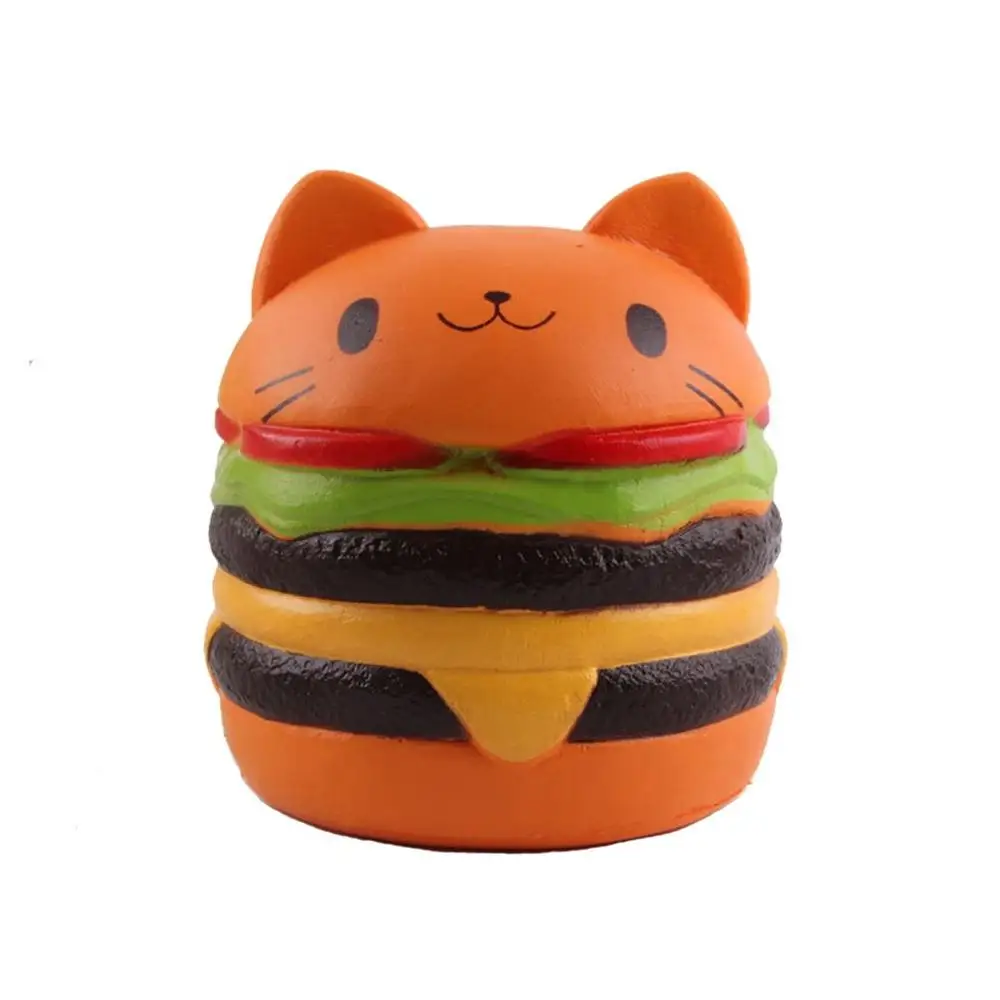 hamburger Kawaii милый кот Мороженое Мягкий ароматизированный мягкий Единорог молоко jumbo медленно поднимающийся мягкий подарок игрушки - Цвет: hamburger