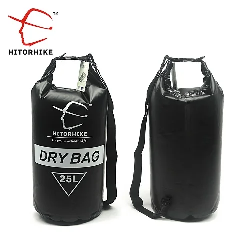 BLACK Hitorhike 25L Водонепроницаемый сухой мешок Открытый Плавательный Кемпинг Рафтинг сумка для хранения с регулируемыми ремнями 5 цветов - Цвет: BLACK