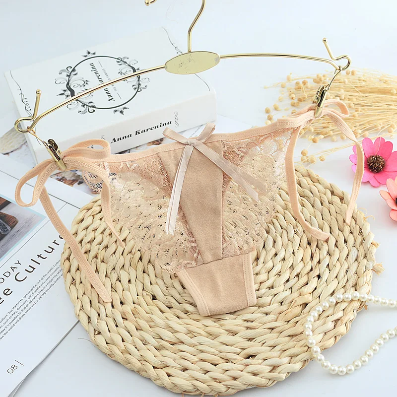 Женские Модные хлопковые кружевные стринги женские трусы с Т образной спинкой