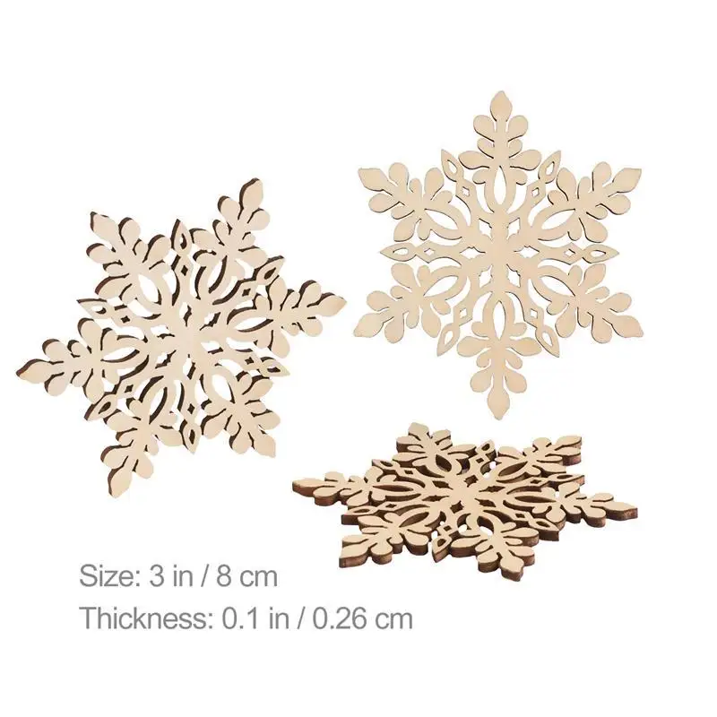 Горячие 10 шт. Sharp гексагональные деревянные Снежинка с орнаментом Новогоднее