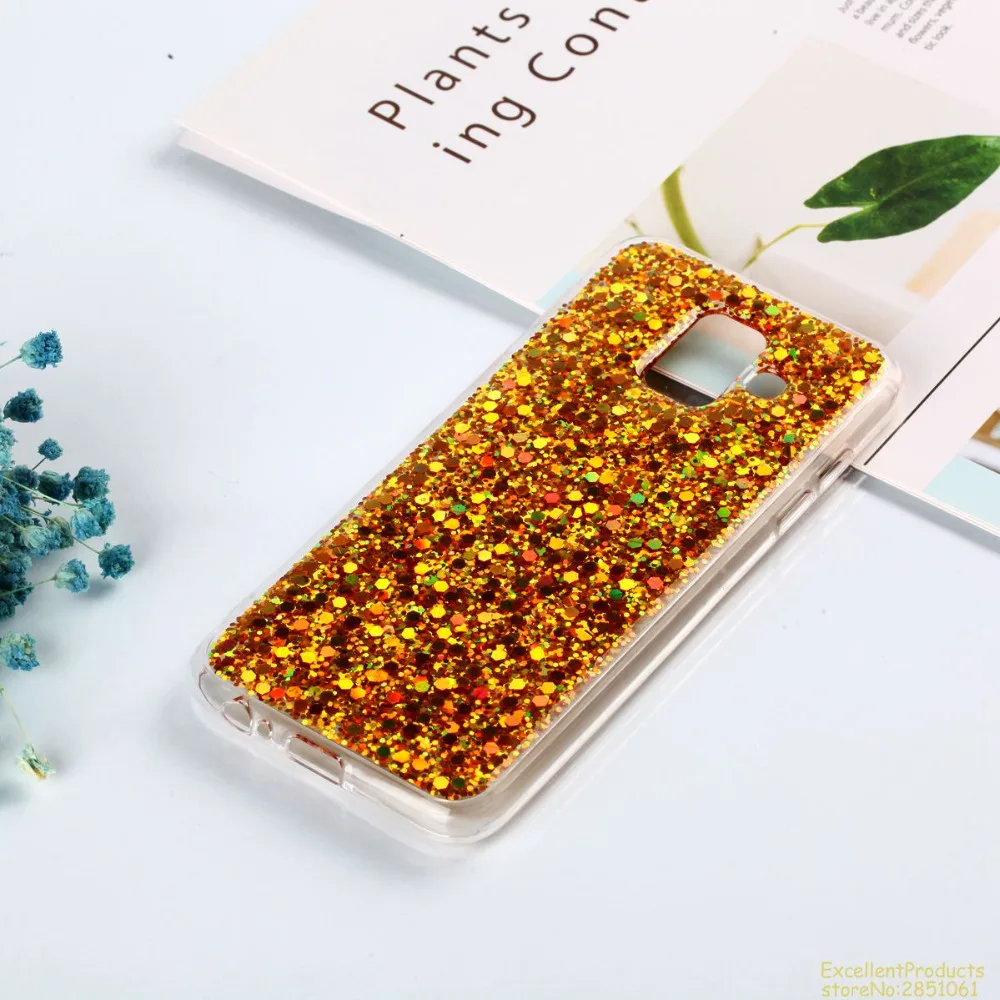 Для samsung Galaxy A6 2018 случая Роскошные Bling блестящие звезды телефон случаях мигает