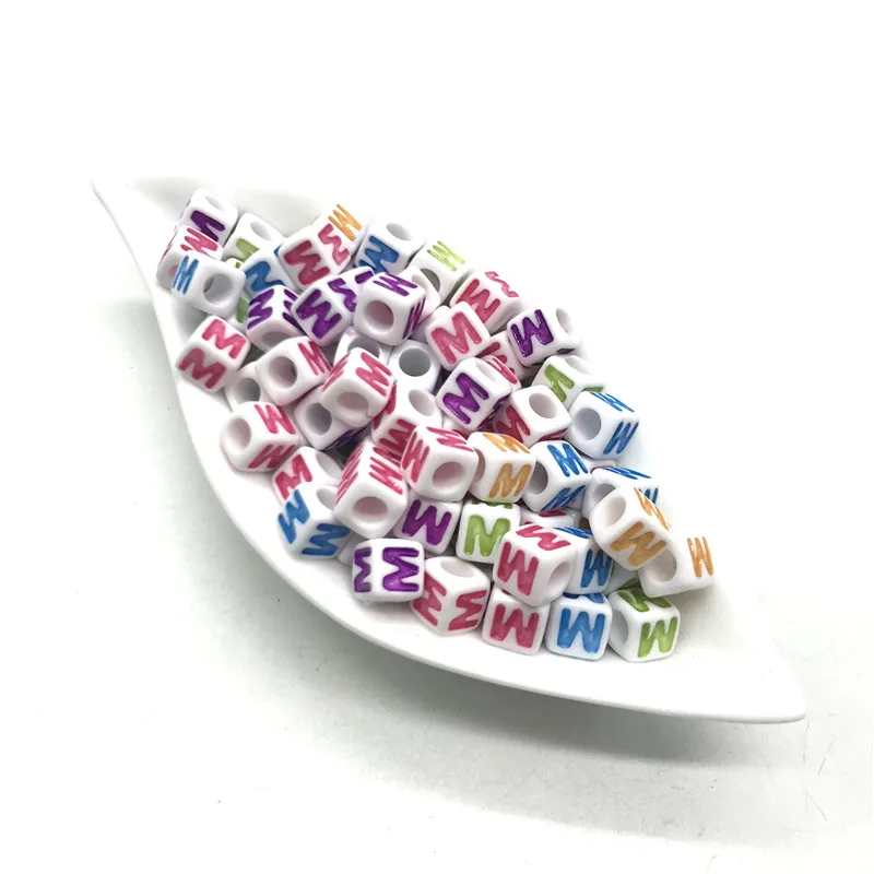 Бусины-шармы квадратной формы с буквами алфавита для браслетов и ожерелий 50 шт. 7
