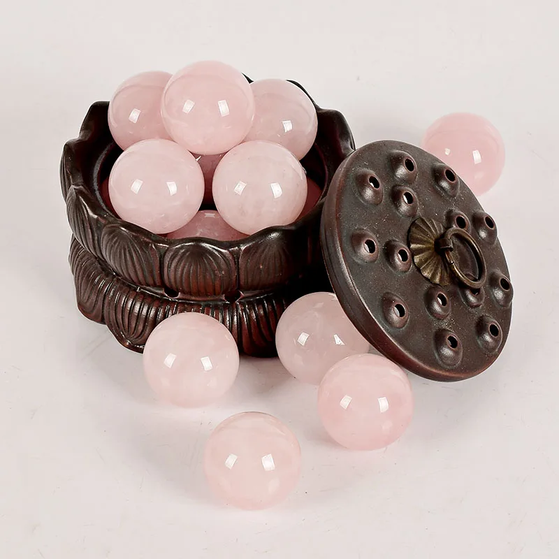 20mm Diameter rose quartz Crystal Balls with wooden base Hand massage mineral crystals Healing Chakra Reiki ball Home Decor | Дом и сад