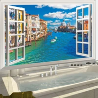 3d diy simulation window vinyl wall sticker for kids rooms decoration wall art decal venice nautical decor removable wallpaper