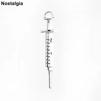 nostalgia 5pcs syringe medical charms zinc alloy metal pendants jewelry making nurse doctor gifts 6215mm
