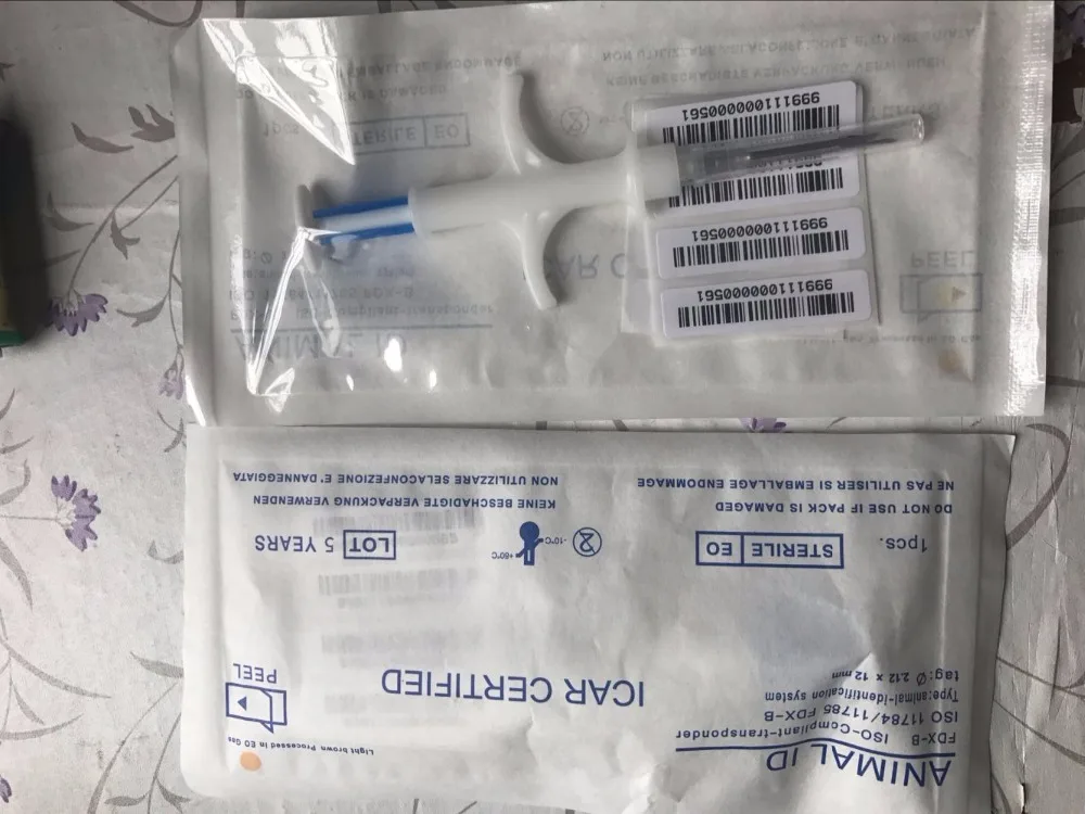 READELL 20pcs FREE SHIPPING RFID Microchip syringe with transponder 2.12x12mm FDX-B free ICAR number | Безопасность и защита