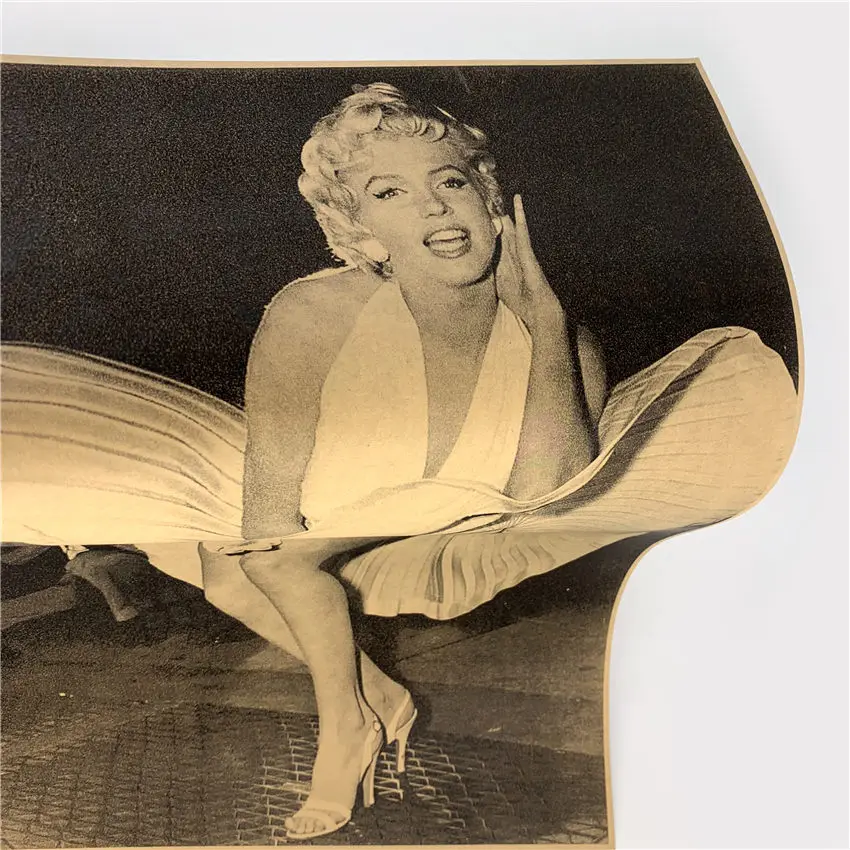 Vintage Marilyn Monroe Poster Krafts Paper Wall Sticker Bar Cafe Pub Design Home Living Room Decor Print Picture 42x30cm GGB076 | Дом и сад