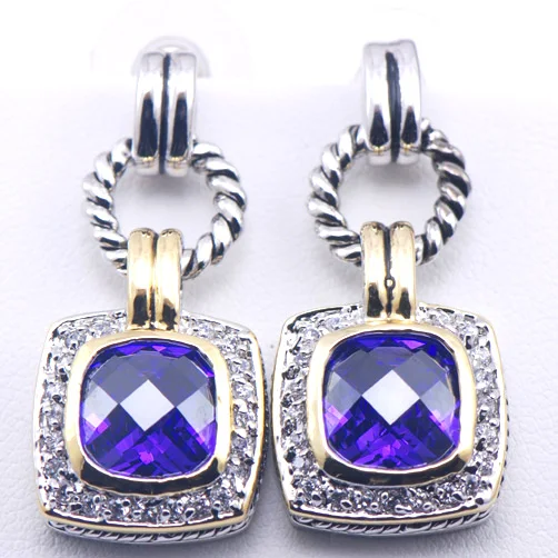 

Purple Crystal Zircon 925 Sterling Silver Earrings TE382