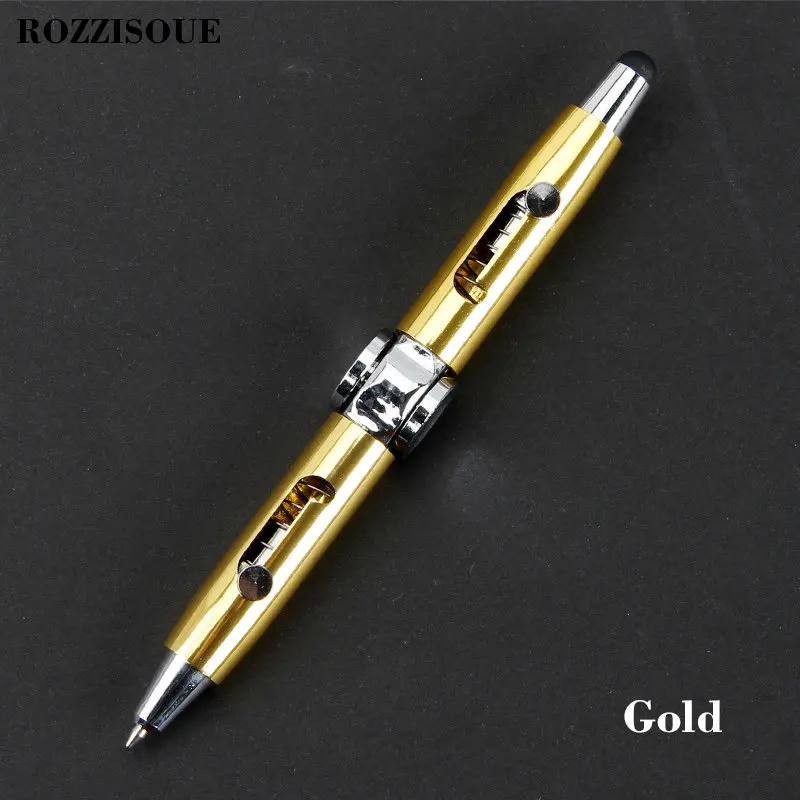 Gold Креативная антистрессовая смешная ручка, шариковая ручка, роскошные школьные принадлежности, металлические ручки, спиннинговые ручки, принадлежности, подарок - Цвет: Gold