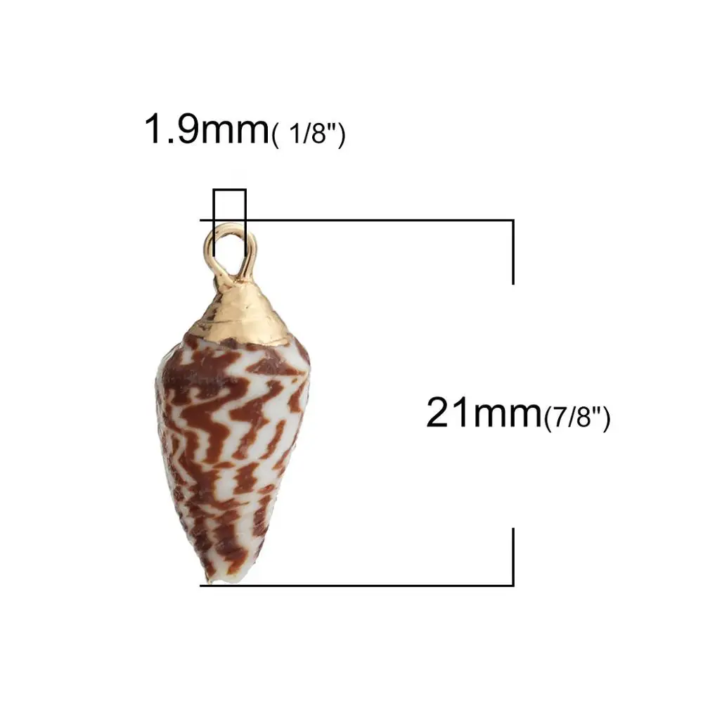 Doreen Box Подвески из натуральной раковины для океанских ювелирных изделий золотого