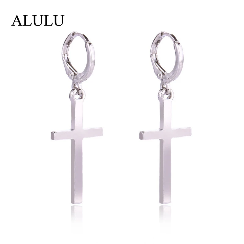 Модные большие Глянцевые Подвески в форме Креста круглые серьги подвески для