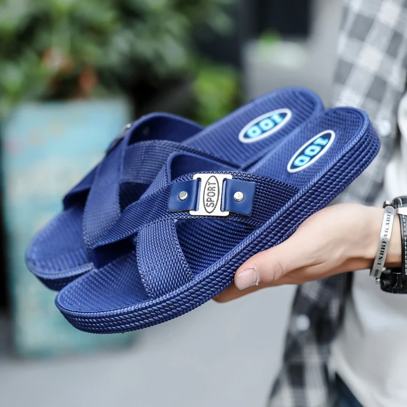 Мужская обувь высокого качества мужские тапочки модные летние вьетнамки мягкая