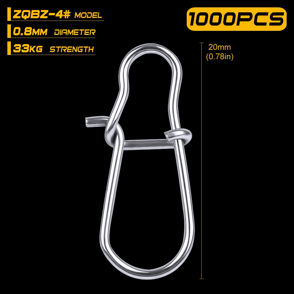 ZQBZ 4 1000 шт. NiceFastlock защелкивающийся рыболовный бочонок, Вертлюг, безопасная защелка 12 мм-33,5 мм, вертлюг 0#-8#, Вертлюги для рыбалки - Цвет: ZQBZ 4