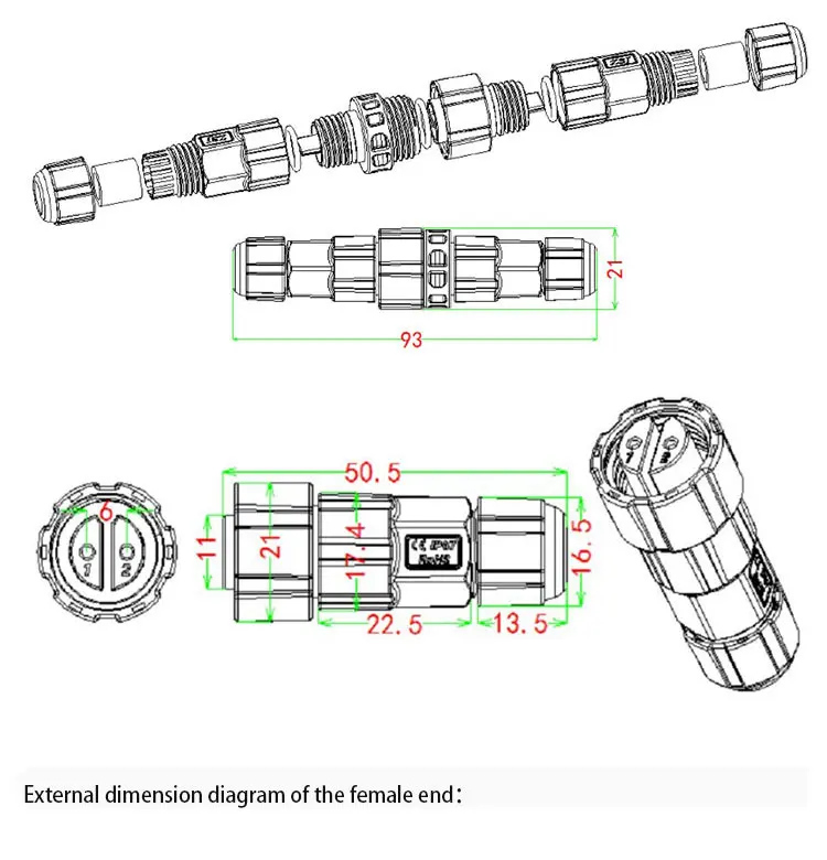 1PC M16 waterproof cable connector IP68 aviation plug socket 2pin3pin4pin5pin6pin7pin8pin9pin10pin11pin12pin quickly connected